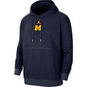 Jordan Michigan Wolverines Mens Navy Blue Jumpman Hoodie Sweatshirt Large
